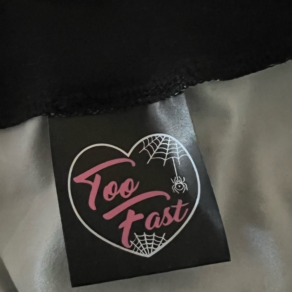 Too Fast Black Starry Moon Bats Mini Skater Skirt NWT Medium - Picture 6 of 7